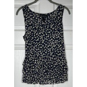 INC International Concepts Top Womens Small Polka Dot Sleeveless Blouse Ruffle